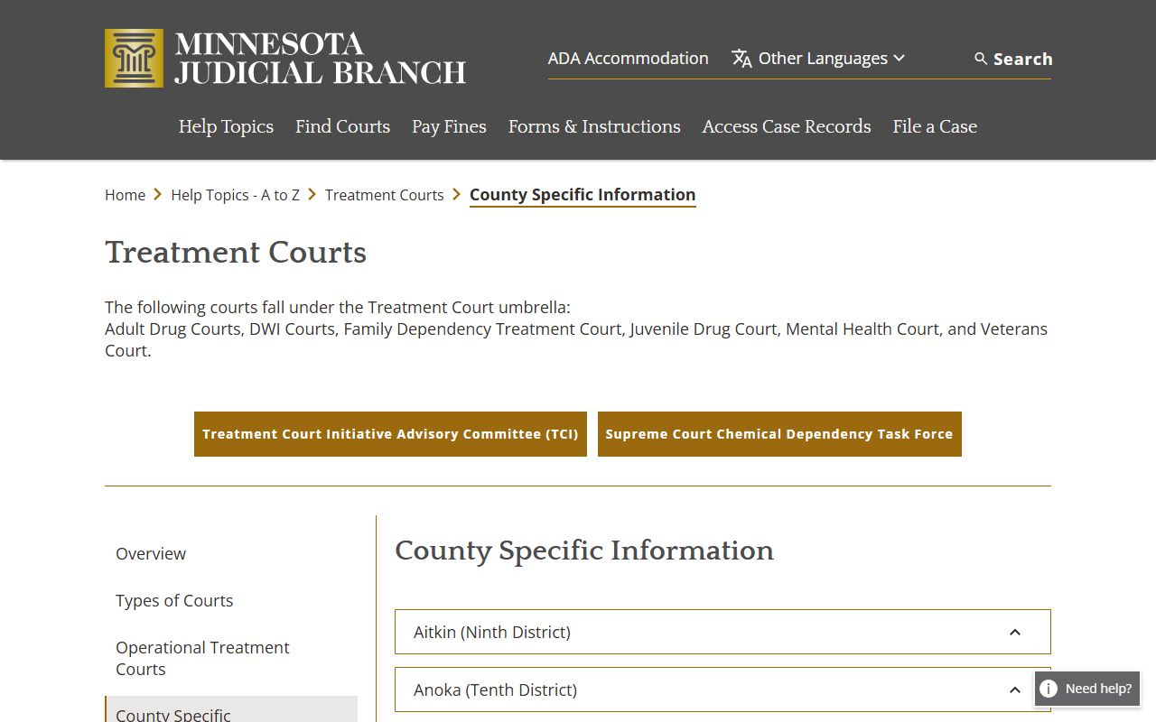Pipestone County District Court Pipestone-Murray treatment court details