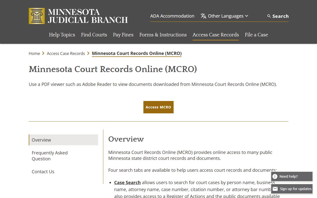 Pipestone County court records Minnesota Court Records Online overview