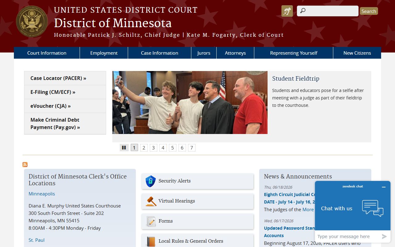 Pipestone County federal court records District of Minnesota