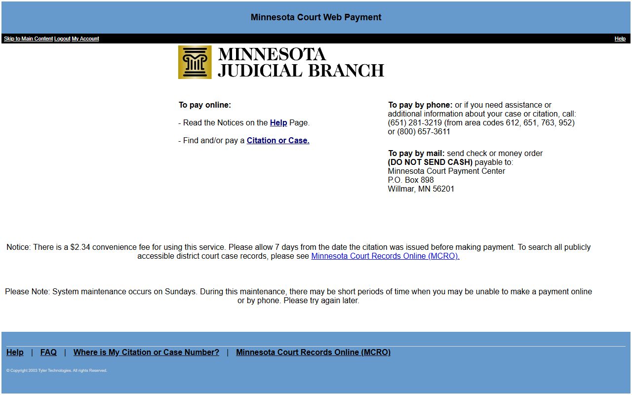 Pipestone County traffic court records WebPay citation lookup